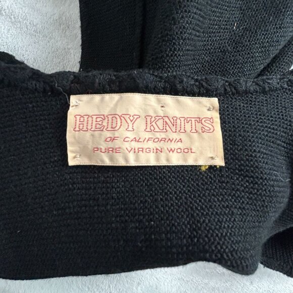 Hedy Knits Of California Womens Black Wool Sleeveless Vest Open Front Pockets - Picture 3 of 7